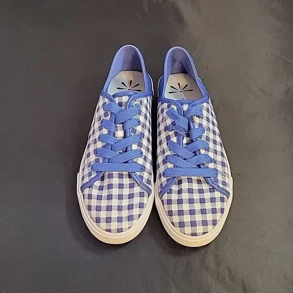 BRAND NEW ISAAC MIZRAHI MIZRAHI LIVE! LACE-UP GINGHAM SNEAKERS - Picture 7 of 14